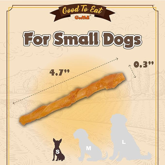 Gootoe Turkey Tendons for Dogs –All-Natural, Hypoallergenic Dog Treats, Rawhide Alternative, Long Lasting Puppy Chews, Healthy Dog Treats for Small Breeds, Twists (S), 10 Count Pack