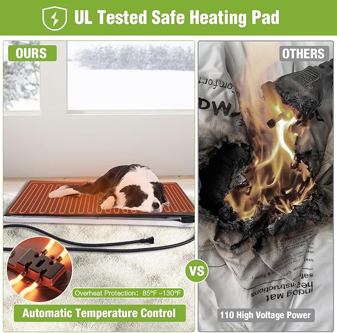 Large Heated Dog House Outdoor XL Insulated Dog House Weatherproof Dog Kennel ((with Heating Pad & Liner), Extra Large Heated Dog House (AIR89-HP))