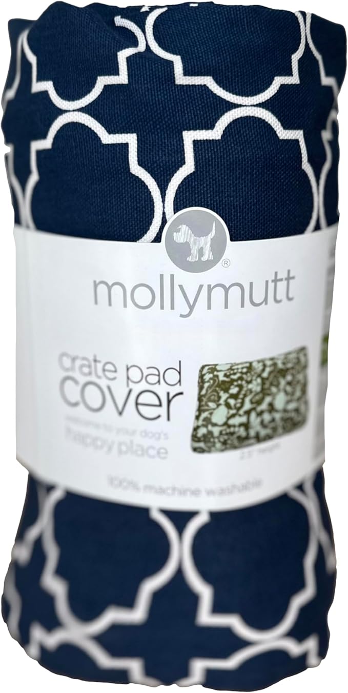 Molly Mutt Dog Crate Pad Cover, 100% Cotton Canvas Cover for Dog or Puppy Crate Bed, Durable, Washable, and Free of Harmful Chemicals, Pre-Shrunk, 48"x30"x2.5", Romeo & Juliet