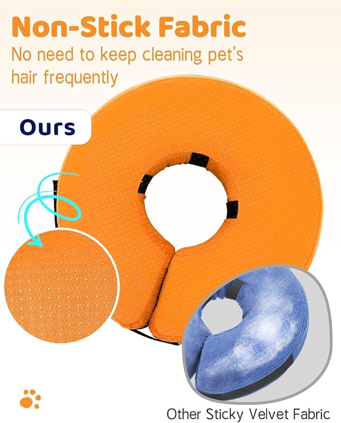 Supet Inflatable Cone Collar Alternative, Dog Donut Collar Recovery ECollar to Stop Licking, Soft Cone for Small to Large Dogs