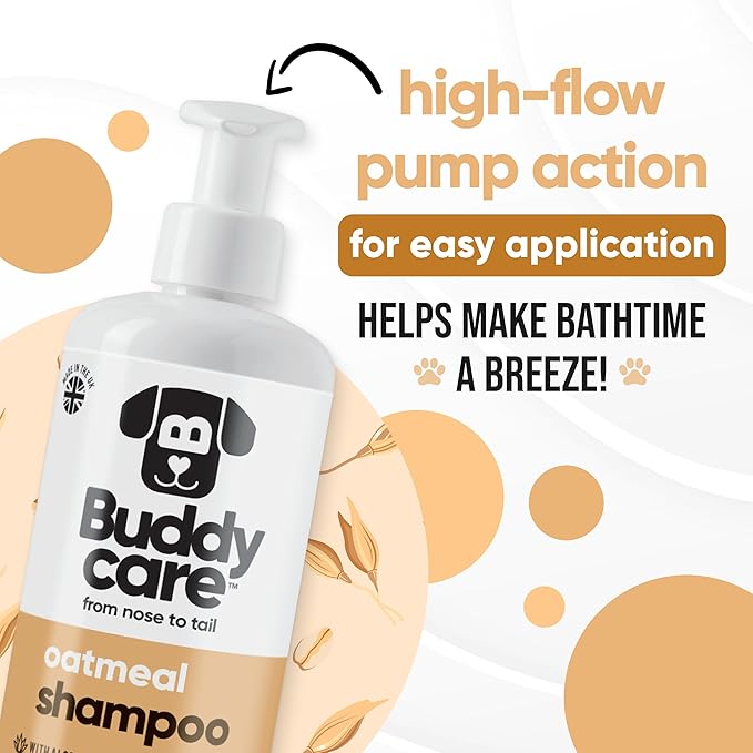 Oatmeal Dog Shampoo by Buddycare | Shampoo for Dogs with Irritated Skin | Relieving and Rehydrating | with Aloe Vera and Pro Vitamin B5 (50.72oz)