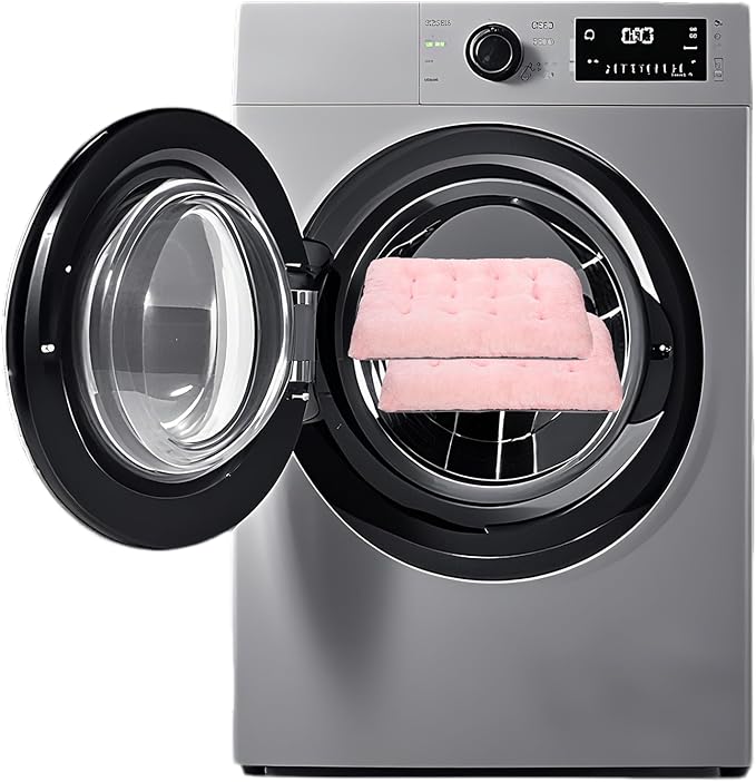 POMIU 2-Pack Washable Dog Bed, Deluxe Plush Crate Beds with Anti-Slip, Machine Washable Kennel Pad Sleeping Mat for Large, Medium and Small Dogs (2 Pack x Pink, 35.0" L x 23.0" W x 3.0" Th)