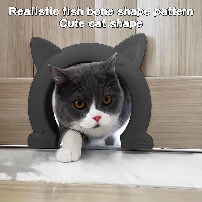 Fhiny Cat Door Interior Door, Back Friendly Kitten Doors Without Flap for Wall Durable and Easy to Install Adds Privacy Pet Door Up to 30 Lb Cute Pass Hole Corridor for Cats Doggies