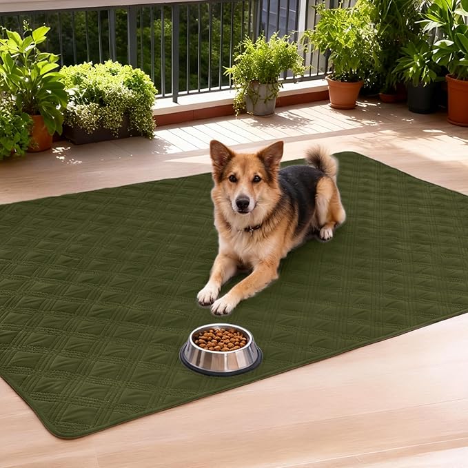 hyha Waterproof Dog Blanket, Reversible Pet Bed Blanket, Soft Sofa Couch Cover for Dogs Washable, Waterproof Pet Couch Covers for Sofa Puppy Cats Furniture Protector(82"x82", Green/Navy Blue)