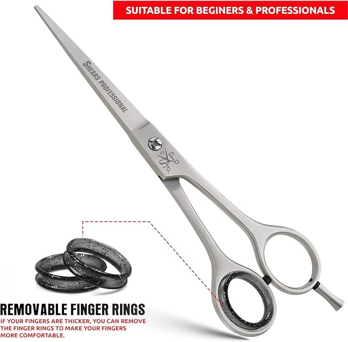 Hair Cutting Scissors, All Purpose 8 Inch Stainless Steel, Sharp Edge Blades, Dog Grooming Scissors, Hairdressing Texturizing Salon Razor Edge Scissor, Hair Shears for Barber Scissor