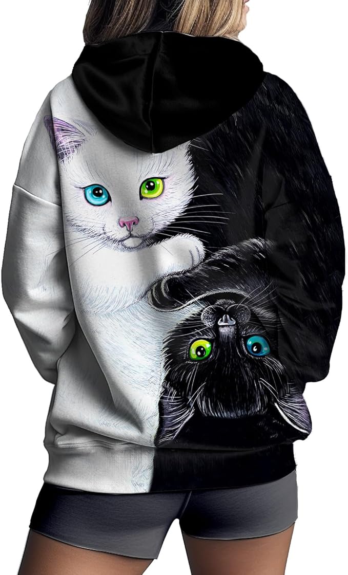 Women's Zip Front Plaid Sweatshirts Print Hoodie Fall Jackets Long Sleeve Casual Drawstring Clothes