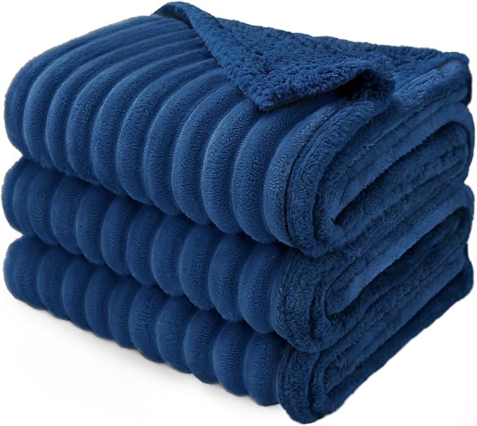 Luciphia Waterproof Dog Blanket for Small Puppy Ultra-Soft Calming Cut Pile Flannel Throw Durable & Warm Furniture Protection for Couch Car Pet Cat Blanket Machine Washable Deep Navy,S(40''x28'')