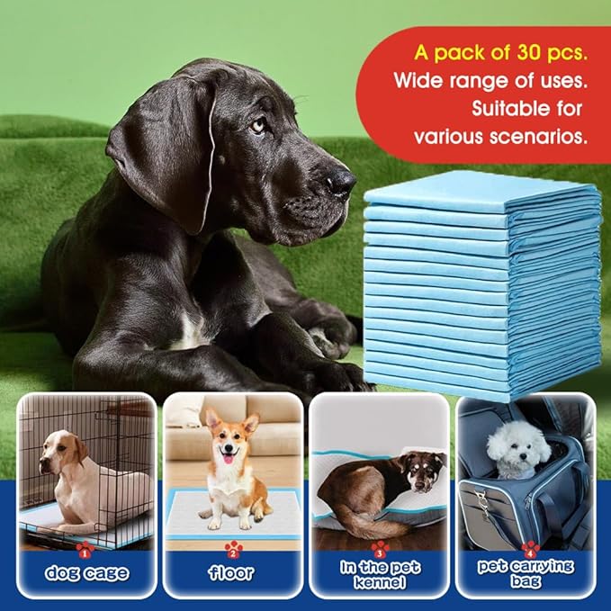 NEZO Dog and Puppy Premium Training Pads, Extra Large 34 x 46 inch - 90 Count Pee Pads with 6 Layer Leak-Proof and Super Absorbent