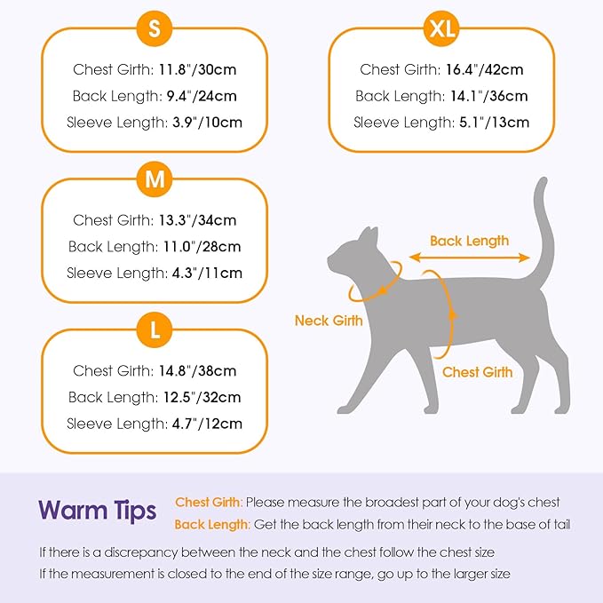 SUNFURA Hair Sticky Cat Clothes, Cat Sweater for Cats Only, 4-Legged Fleece Sweaters Kitten Pajamas Reduce Shedding Fur, Warm Pullover Shirts for Cats, Blue M