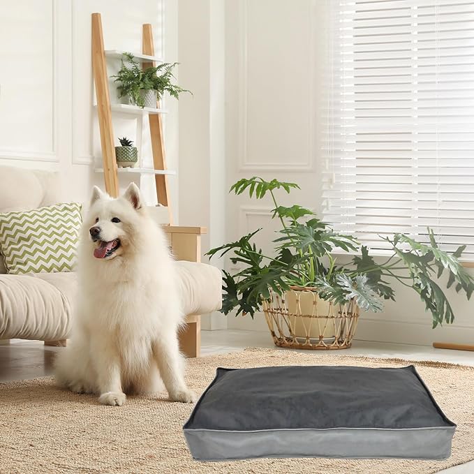 Dog Bed Cover, Comfortable and Quiet Dog Bed Covers for Pet Mat Bed,Washable Removable Cover，Faux Leather Pet Nest, 36" L x 27" W x 3" H ，Cover Only
