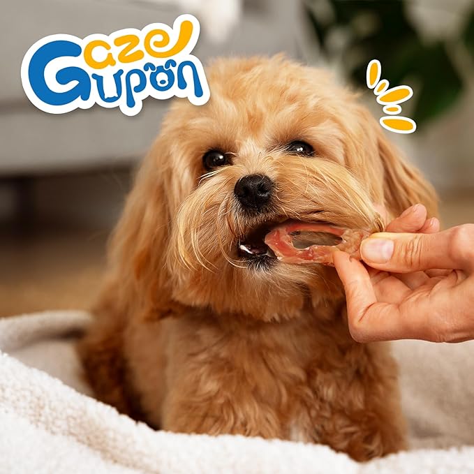 gazeupon Dog Treats Chicken Jerky Rings, Natural Chicken Breast, Healthy Training Rewards for Dogs w/Glucosamine Chondroitin