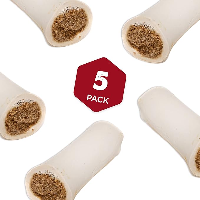 Best Bully Sticks 5-6 Inch Bacon and Cheese Filled Shin Bones for Dogs - 5 Count (Pack of 1) - Easily Digestible, Long-Lasting, Refillable Treat