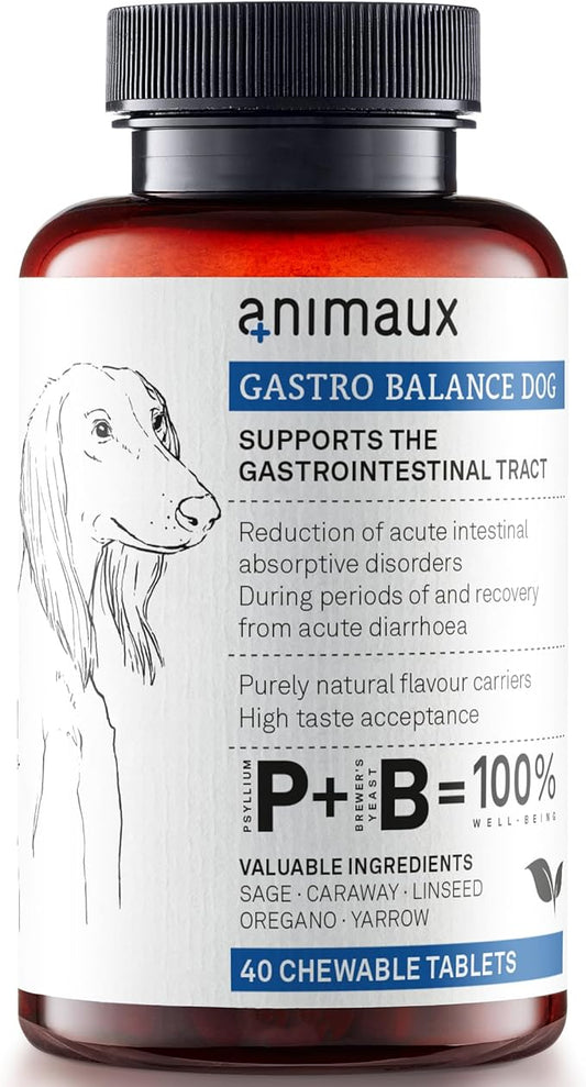 animaux – Gastro Balance for Dogs, Digestive Health Support and Probiotics, Brewer’s Yeast, Fennel, Helps to Relieve Diarrhea, Excess Winds, Irritable Bowel, 40 Chewable Tablets, 40 Days Supply