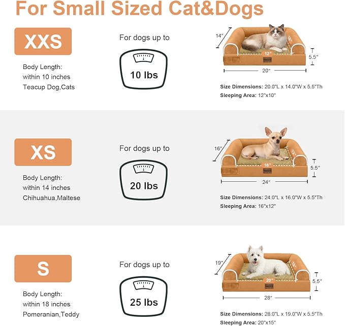 Large Dog Bed Orthopedic Washable: Beds Bolster XL Bed Medium Large Dogs Egg Crate Foam Couch Sofa Waterproof with Removable Cover - Orange