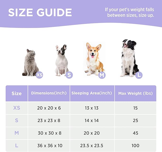 LE SURE Donut Medium Dog Bed - Round Cat Beds for Indoor Cats Calming Pet Beds, Cute Modern Beds with Jacquard Shaggy Plush & Anti Slip Bottom, 30 Inch, Purple