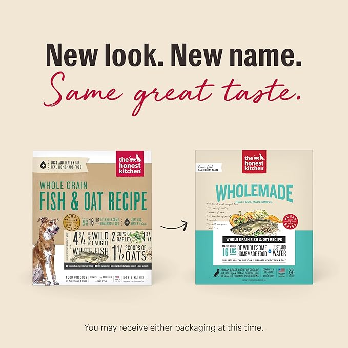 The Honest Kitchen Wholemade™ Dehydrated Whole Grain Fish & Oats Dog Food, 10 lb Box