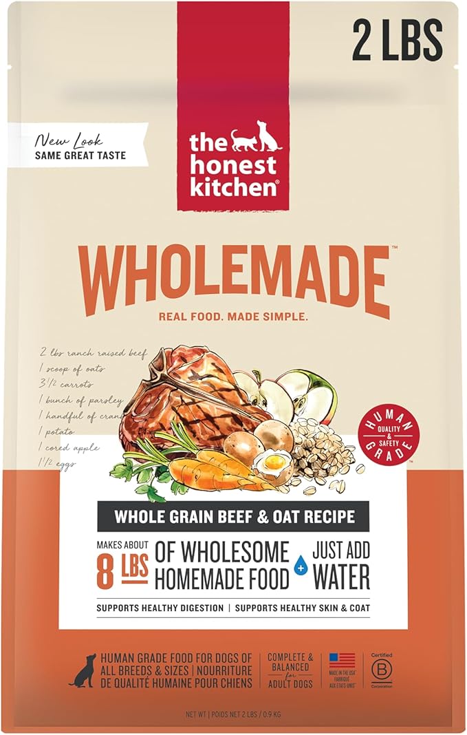 The Honest Kitchen Wholemade™ Dehydrated Whole Grain Beef & Oat Dog Food, 2 lb Bag