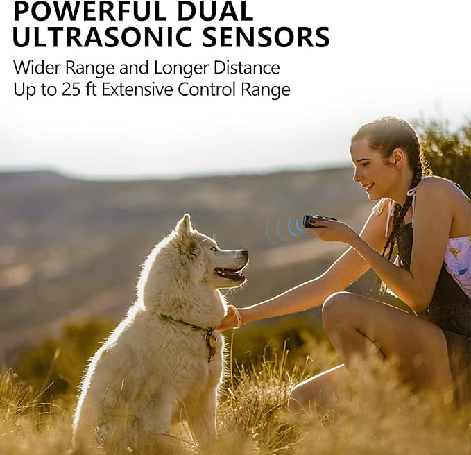 Dog Barking Control Devices,Dog Training Device-Dog Training，Training/Deterrent Modes，Train and Control Your Dog: Effective Barking Control Device LED Flashlight for Training and Behavior Correction