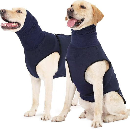 ROZKITCH Breathable Dog Calming Jacket, Anti-Anxiety Pet Vest for Storms, Fireworks, Travel & Separation, Adjustable Comfort Wrap NavyBlue XS