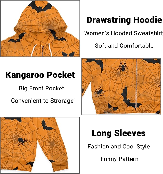 Women's Zip Front Plaid Sweatshirts Print Hoodie Fall Jackets Long Sleeve Casual Drawstring Clothes
