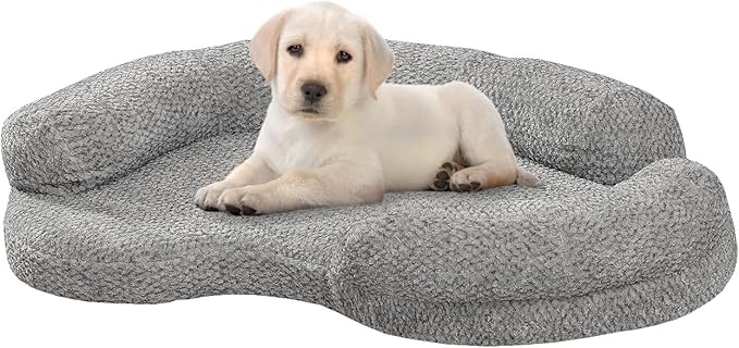 Orthopedic Memory Foam Dog Bed for Small Dogs - Washable & Waterproof & Removable Cover - Round Calming Dog Bed for Anxiety Relief(35 x 24 x 8 Inch)