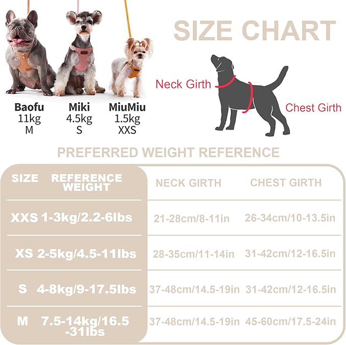 Puppytie No Pull xs Dog Harness with Multifunction Dog Leash,Soft Adjustable No Choke Escape Proof Pet Harness Vest,Glossy Pearl White,XXS