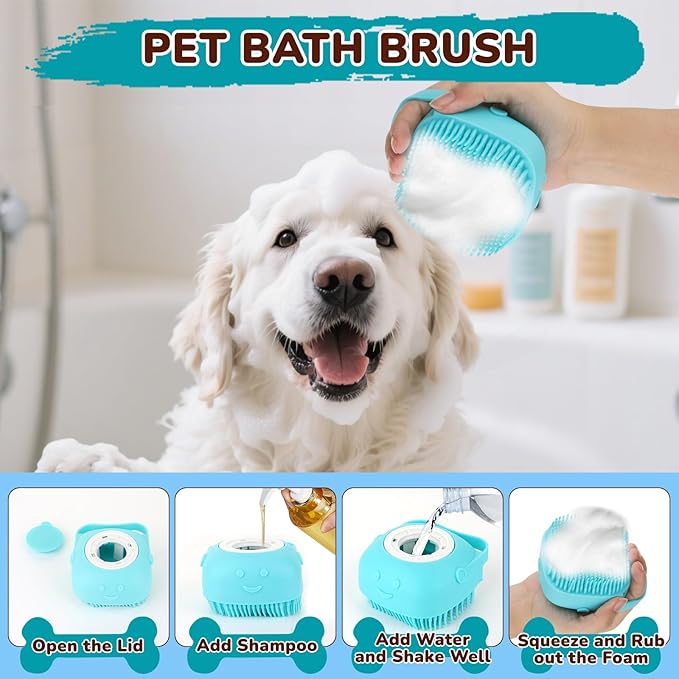 Dog Brush Grooming Kit 10pcs for Shedding, Pet Grooming Kit, Self-Cleaning Slicker Brush, Dematting Rake, Nail Clipper/Trimmer for Dogs,Cats,Rabbits& Small Animals