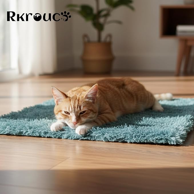Pets Bed Blanket Dogs Reversible Soft Dog Throw Blankets Cats Mat Sleeper Fuzzy Pet Couch Covers Washable Cat Puppy Cover for Beds Sofa Travel Double Sided Furniture Protection (Colorful Blue,S)
