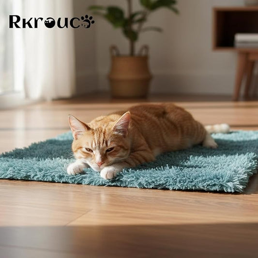 Pets Bed Blanket Dogs Reversible Soft Dog Throw Blankets Cats Mat Sleeper Fuzzy Pet Couch Covers Washable Cat Puppy Cover for Beds Sofa Travel Double Sided Furniture Protection (Colorful Blue,S)