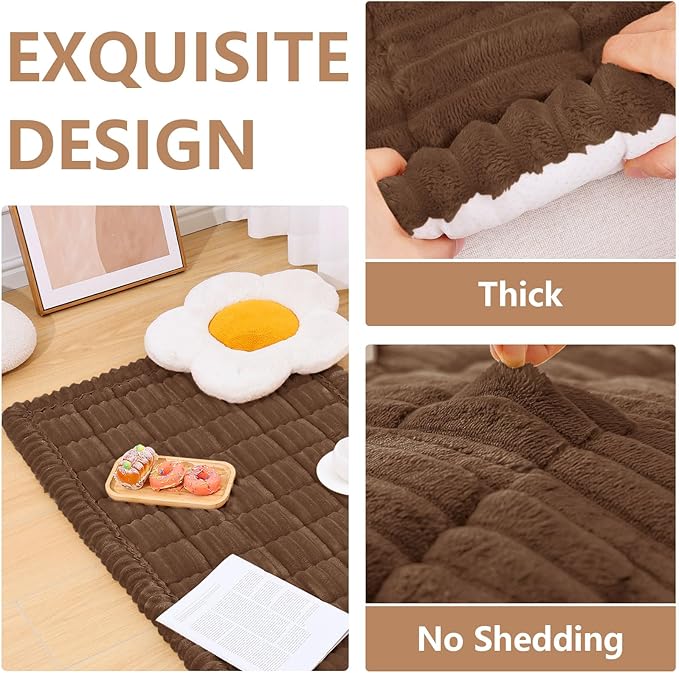 Smiry Couch Cover for Dogs Washable, Non Slip Fuzzy Pet Couch Covers for 3 Cushion Sofa Pet Friendly, Thick Soft Sofa Slipcovers Cushion Protector (Brown, 27.6" x 59")