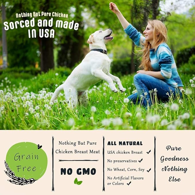 American Paws Chicken Jerky Dog Treats Made in USA All Natural (2 LB)