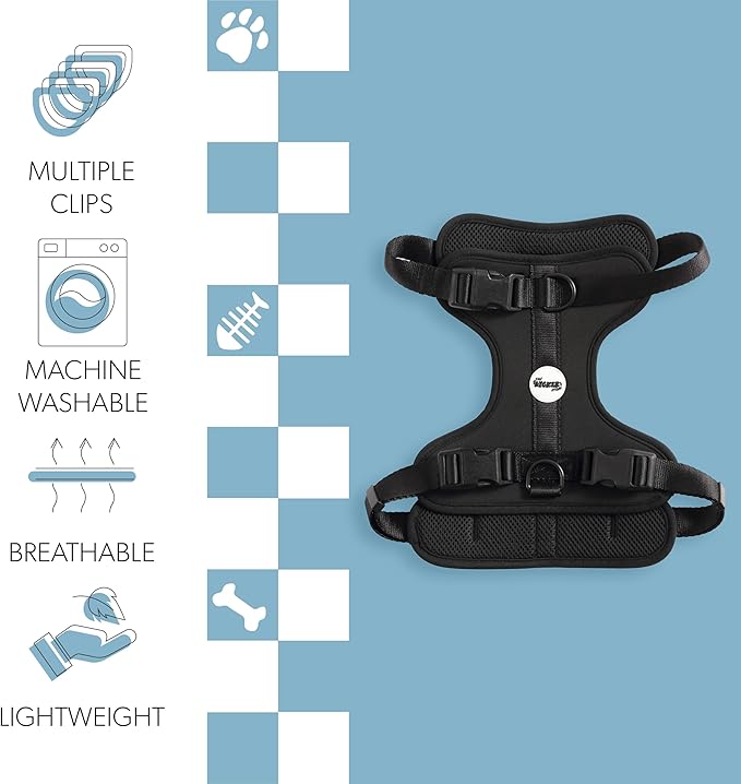 HNS1003I Arlo Large Adjustable Soft Padded No Pull Pet Harness with 3 Buckles and 3 Leash Clips, Bitters