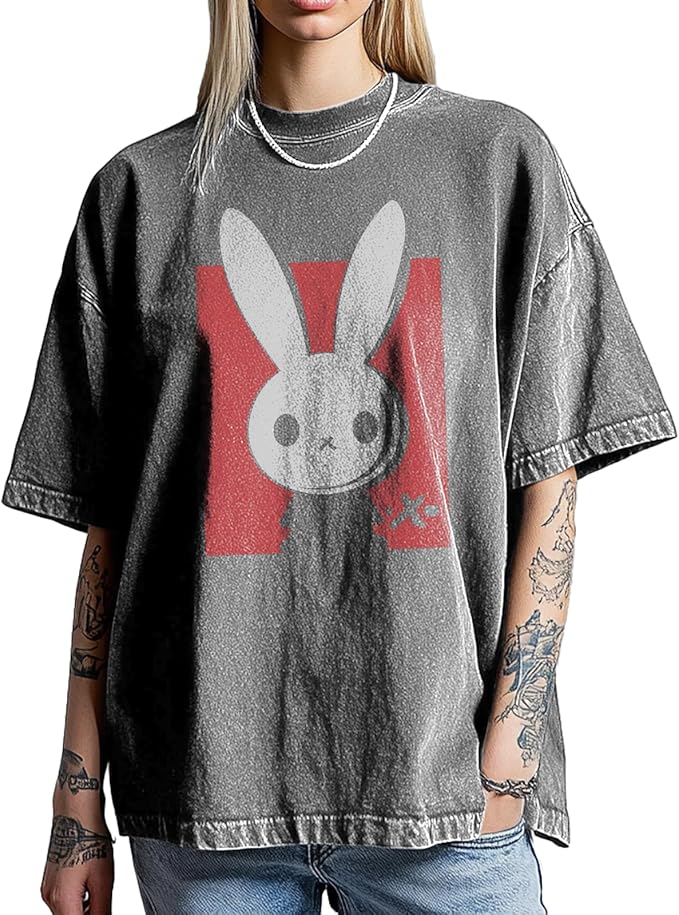 Womens Shirt Summer Graphic T-Shirt Plus Size Casual Loose Cotton Tops Girls Easter Shirt Short Sleeve Tees