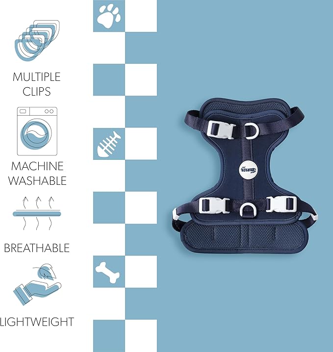 HNS1002J Arlo Medium Adjustable Soft Padded No Pull Pet Harness with 3 Buckles and 3 Leash Clips, Highball