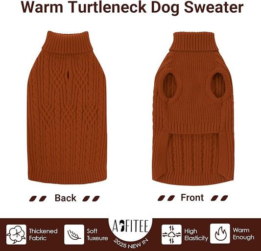 AOFITEE XL Dog Sweater, Extra Large Dog Sweater Girl Boy, Warm Turtleneck Fall Dog Sweaters Girl Boy, Green Dogs Christmas Sweaters Pet Knitwear, Soft Pullover for Beagle, Weimaraner, Dalmation, XL
