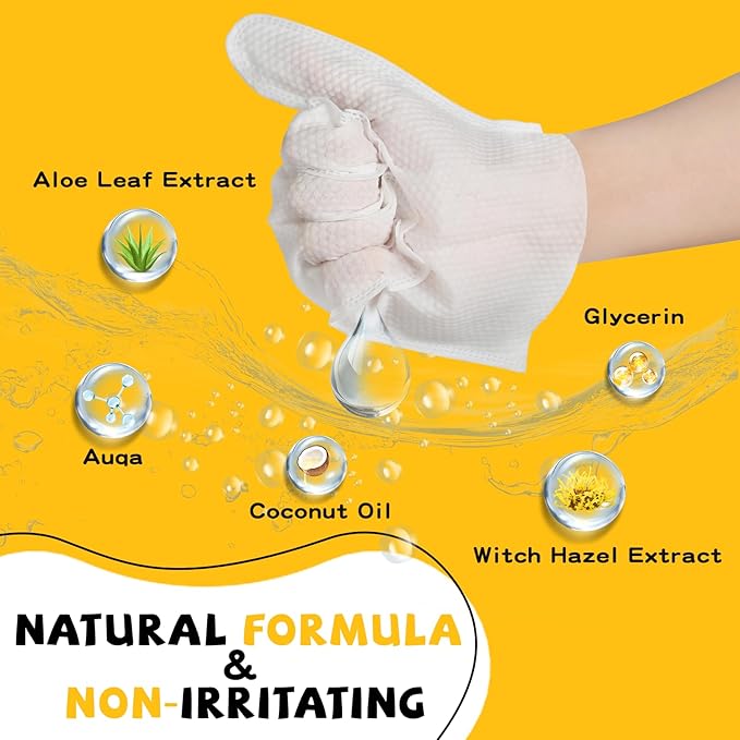 Pet Glove Wipes for Dogs Cats Disposable Dog Wipes Cleaning Deodorizing for Fur Paws and Butt Rinse Free Shampoo Mittens Cat Grooming Bath Wipes 30PCS