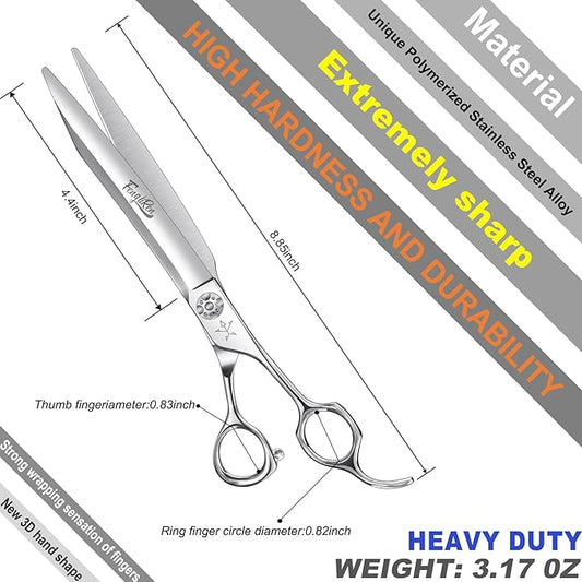 High-end Professional Dog Grooming Scissors Pet Grooming Shears 8 Inches Extremely Very Sharp Made Of Stainless Steel Alloy By Hand For Dog Cat Groomer