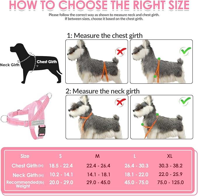 SlowTon No Pull Dog Harness - Heavy Duty Dog Harness and Leash Set for Medium Large Dogs, Reflective Tactical Harness with Soft Padded and Front Clip for Easy Walk and Training (PI, L)