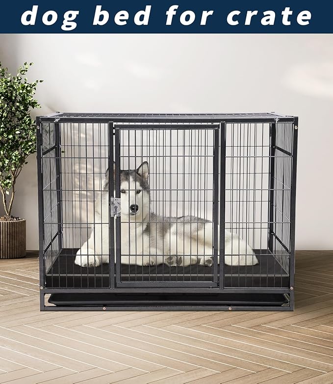 Medium Dog Bed with Removable Washable Faux Leather Cover, Non-Slip,for Pets Up to 30 lbs