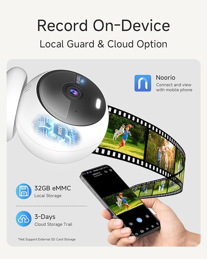 Noorio Security Cameras Wireless Outdoor Magnetic, 2Pack Easy Install Battery Powered Wireless Cameras for Home Security, 1080P AI Motion Detection, Free Local Storage, No Monthly Fee