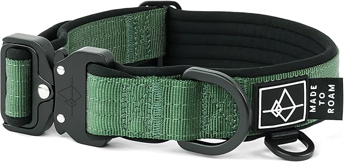 MADE TO ROAM Comfort Collar - Adjustable Nylon Dog Collar with Soft Comfortable Padding, Light Aviation Aluminum Metal Buckle for Small, Medium and Large Dogs (Oregon Haze, Size 3)