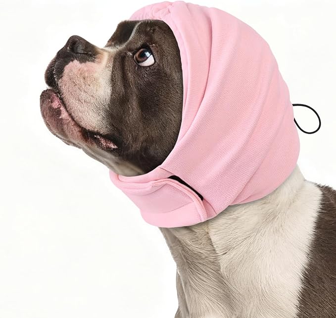KOESON Dog Calming Hoodie, No Shake Ear Wrap for Dogs Hematoma, Anxiety Relief Dog Head Muffs for Noise Protection, Grooming, Drying, Fireworks & Thunder, Soft Neck Warmer & Ear Cover for Dogs & Cats