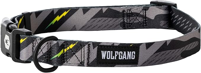 Wolfgang Heavy Duty, Adjustable Dog Collar with Quick Release Nylon Buckle for Walking & Training, DarkSkies Print, Large