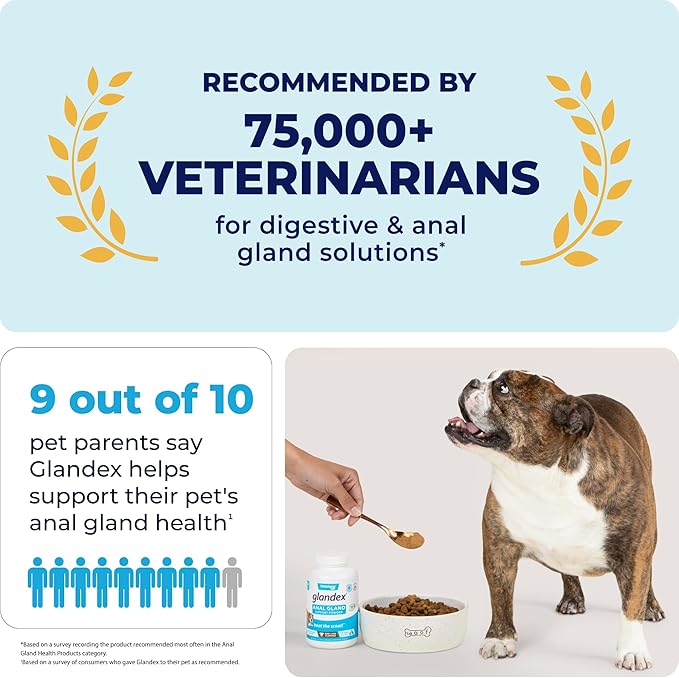 Vetnique Glandex Medicated Dog Butt Wipes or Spray for Dog Scooting - Topical Anti Itch Skin Relief for Soothing Inflamed Anal Glands in Dogs & Cats - Fast Acting Formula 50ct (50ct Wipes)