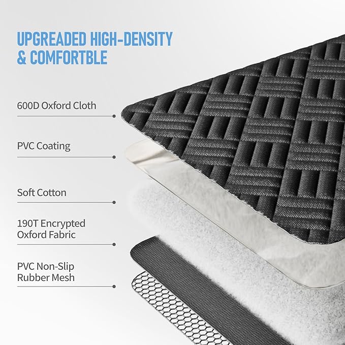 Dog Car Seat Cover for Back Seat - Waterproof Dog Hammock Scratch-Resistant Pet Seat Protector for Car/SUV/Truck, Easy to Install & Clean-Black