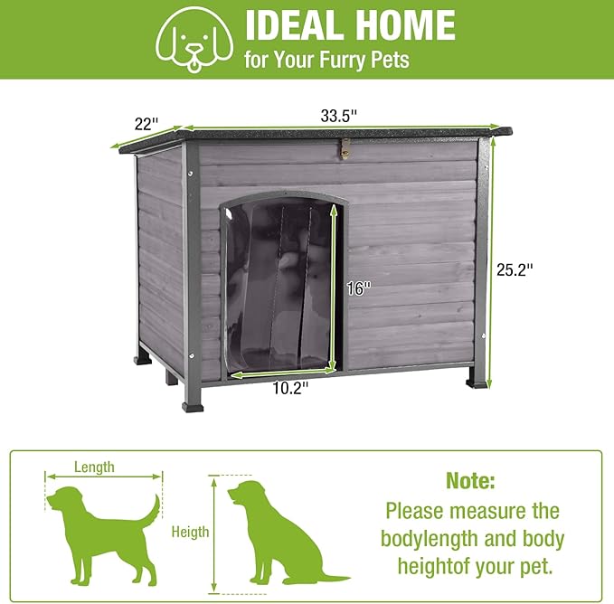 Large Heated Dog House Outdoor XL Insulated Dog House Weatherproof Dog Kennel (Outdoor Dog House (Standard Model), Large Insulated Dog House (AIR73))