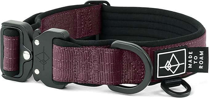 MADE TO ROAM Comfort Collar - Adjustable Nylon Dog Collar with Soft Comfortable Padding, Light Aviation Aluminum Metal Buckle for Small, Medium and Large Dogs (Vermont Weekend, Size 1)