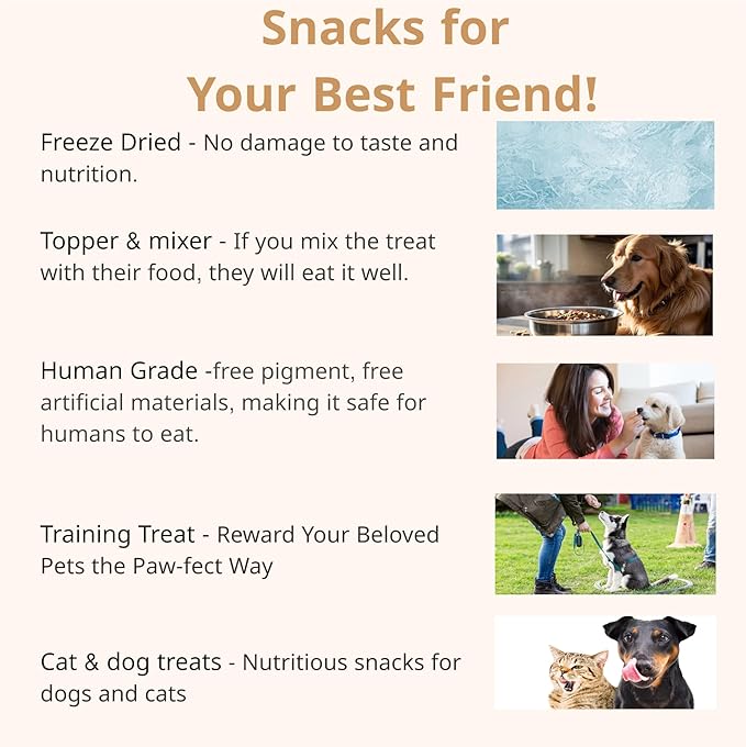 Puppyluv Freeze Dried Pumpkin Treats for Dogs & Cats - Natural Training Treats, 2.0oz