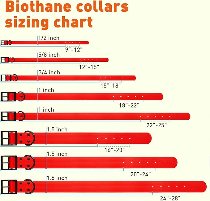 Dogline Biothane Coated Webbing Dog Collar with Black Metal Hardware: Durable Easy-Clean Everyday Collar for Dogs - Comfortable Adjustable Odor-Resistant Pet Collar, W1/2" x L9-12, Cherry Red