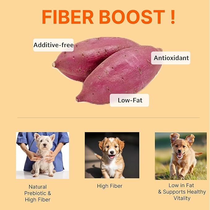 Puppyluv Freeze Dried Sweet Potato Treats for Dogs & Cats - Natural Training Treats, 3.5oz